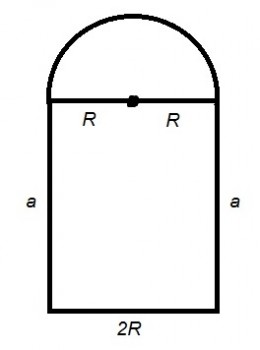Периметр полукруга. Площадь полукруга. Окно имеет форму прямоугольника завершенного полукругом. Окно имеет форму прямоугольника, завершенного полукругом рисунок. В полуокружность радиуса 6 вписан прямоугольник.